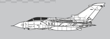Panavia Tornado GR4. Vector drawing of multirole combat aircraft. Side view. Image for illustration and infographics. clipart