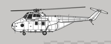 Westland Kasırgası 10. Çoklu helikopter vektör çizimi. Yan görüş. Resim ve bilgi grafikleri için resim.