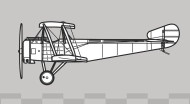 Sopwith Tipi 9700. Sopwith Strutter. Birinci Dünya Savaşı hafif bombardıman uçağı. Yan görüş. Resim ve bilgi grafikleri için resim.