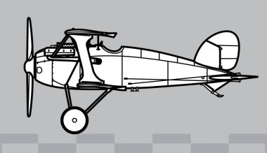Albatros D.X. Birinci Dünya Savaşı savaş uçakları. Yan görüş. Resim ve bilgi grafikleri için resim.