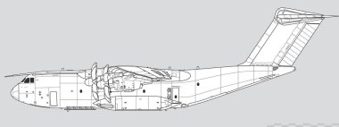 Airbus A400m Atlas. Anahat vektör çizimi.