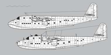 Blohm & Voss BV 222 Wiking. World War 2 flying boat. Side view. Image for illustration and infographics. clipart