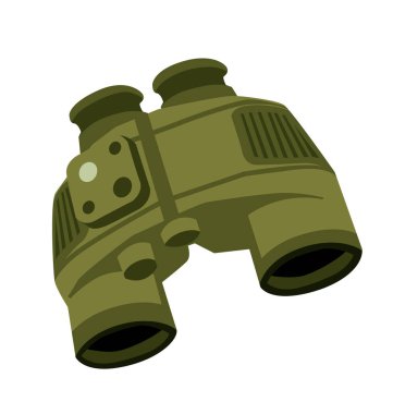 Dürbün. Optik cihaz. Gözlem aracı. Baskı, poster ve çizimler için vektör resmi.