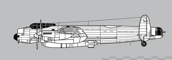 Avro Lancaster B.I. Grand Slam derin nüfuz bombası ile özel. Yan görüş. Resim ve bilgi grafikleri için resim.