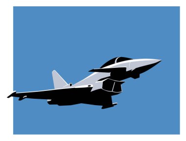 Eurofighter Typhoon Modern combat aircraft poster template. Vector image for prints, poster and illustrations. clipart