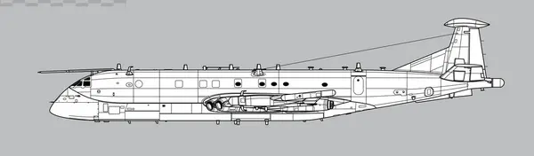 stock vector Hawker Siddeley Nimrod R1. Signals intelligence and reconnaissance aircraft. Side view. Image for illustration and infographics.