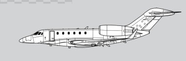 Cessna 750 Citation X +. İş jetlerinin vektör çizimi. Yan görüş. Resim ve bilgi grafikleri için resim.
