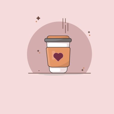 Üzerinde kalp olan bir kahve fincanı.