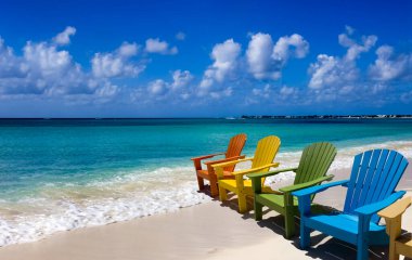 Two beach chairs on Caribbean coast