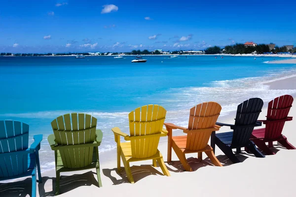 Two Beach Chairs Caribbean Coast —  Fotos de Stock