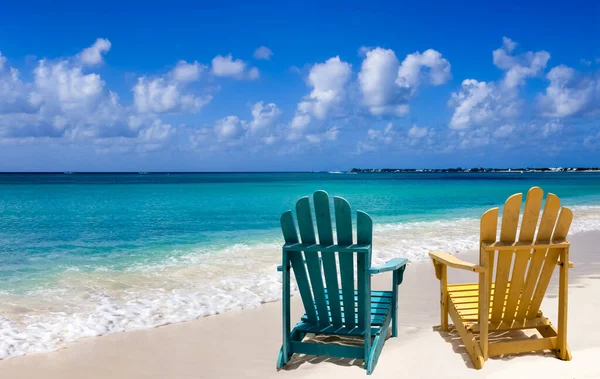 Two Beach Chairs Caribbean Coast — Φωτογραφία Αρχείου