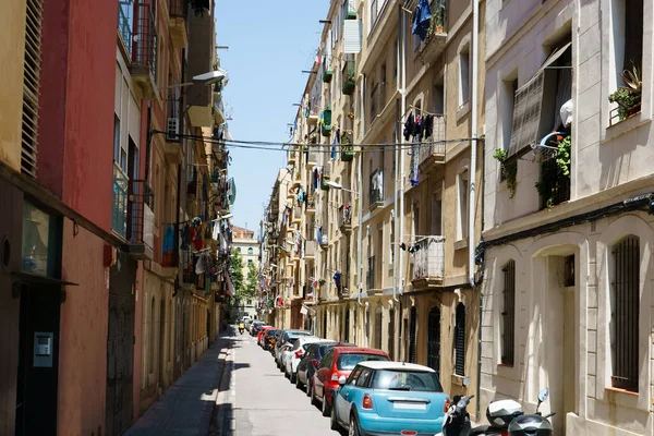 stock image Narrow street in Barcelona, Spain