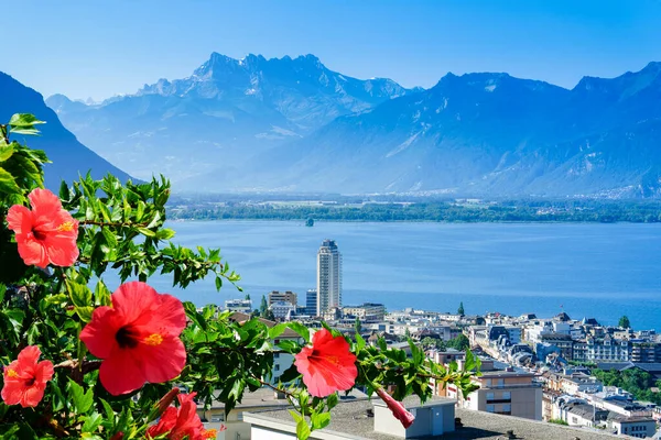 Vista Bela Montreux Suíça — Fotografia de Stock