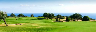 Deniz manzaralı golf sahası, Virgin adaları.