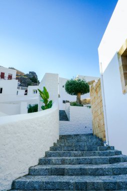 Lindos, Rodos, Yunanistan dar sokakları