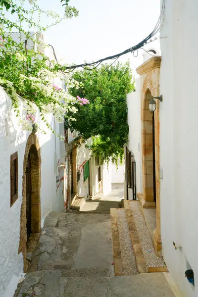 Lindos, Rodos, Yunanistan 'ın şirin dar sokakları