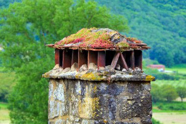 beynac Köyü antik bir baca ve yakın et cazenac, dordogne, Fransa