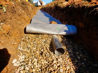 Kum çakıl bir kum inşaat ayırmak ve filtre yatak çakıl için kullanılan membran yakın çekim