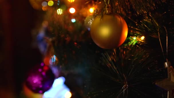Laternen Funkeln Weihnachtsbaum — Stockvideo
