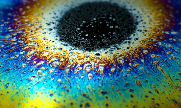 Iridescente Multicolorido Brilhante Abstrato Fundo Água Sabão Fundo Espacial Para — Fotografia de Stock