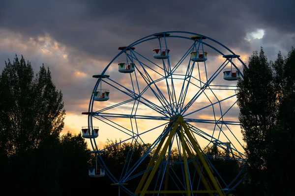 Nursultan Kazakhstan August 2022 Ferris Wheel Sunset Sky High Quality — Stock Photo, Image
