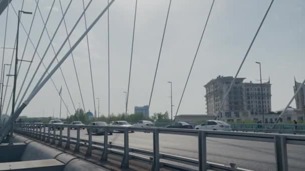 Астана Казахстан Май 2023 Года Вид Автомагистраль Центре Столицы Высококачественные — стоковое видео