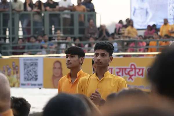 stock image Rishikesh, India, March 24, 2024 Ganga Aarti festival. High quality photo