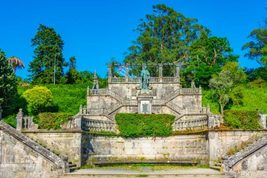 İspanya 'daki Santiago de Compostela Alameda Parkı' nda balustrade..