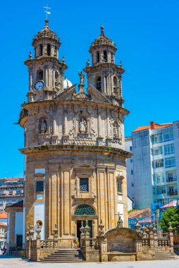 İspanya, Pontevedra 'daki Iglesia de la Virgen Peregrina Kilisesi.