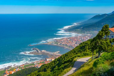 İspanyol kasabası A Guarda 'nın hava manzarası.