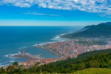 İspanyol kasabası A Guarda 'nın hava manzarası.