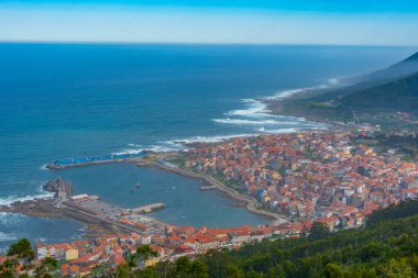 İspanyol kasabası A Guarda 'nın hava manzarası.