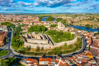 İspanyol şehri Zamora 'nın Panorama manzarası.