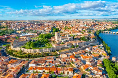 İspanyol şehri Zamora 'nın Panorama manzarası.