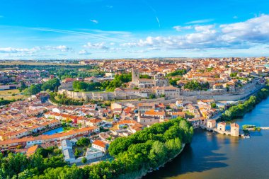 İspanyol şehri Zamora 'nın Panorama manzarası.