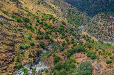 İspanya 'da Huebra ve Camaces nehirlerinin kesiştiği çorak vadi..