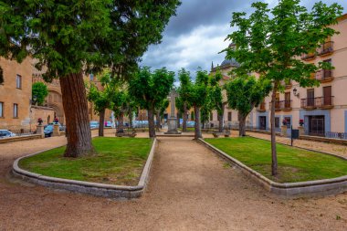 İspanyol şehri Ciudad Rodrigo 'daki Plaza de San Salvador..