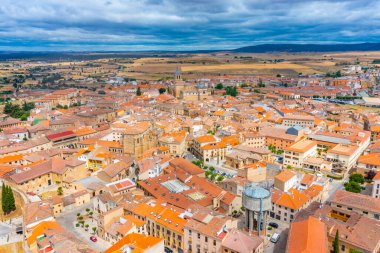 İspanya 'da Ciudad Rodrigo' nun hava manzarası.