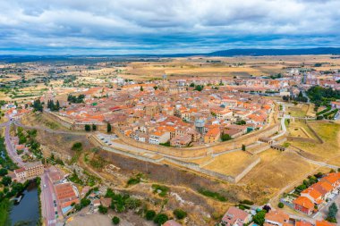İspanya 'da Ciudad Rodrigo' nun hava manzarası.