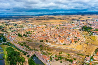 İspanya 'da Ciudad Rodrigo' nun hava manzarası.