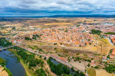 İspanya 'da Ciudad Rodrigo' nun hava manzarası.