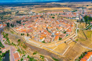 İspanya 'da Ciudad Rodrigo' nun hava manzarası.