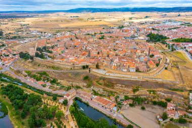 İspanya 'da Ciudad Rodrigo' nun hava manzarası.