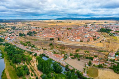 İspanya 'da Ciudad Rodrigo' nun hava manzarası.
