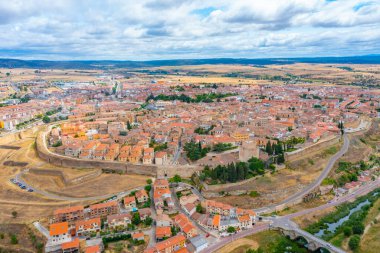 İspanya 'da Ciudad Rodrigo' nun hava manzarası.