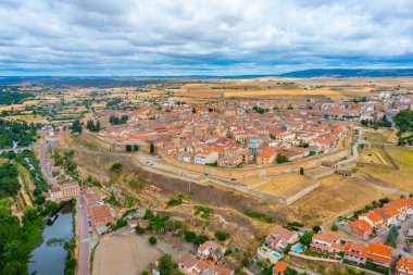 İspanya 'da Ciudad Rodrigo' nun hava manzarası.