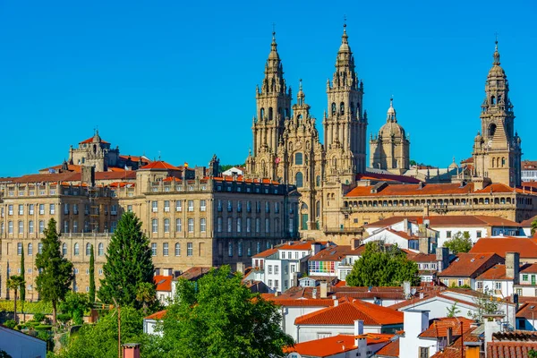 Panoráma Kilátás Nyílik Katedrális Santiago Compostela Spanyolországban — Stock Fotó