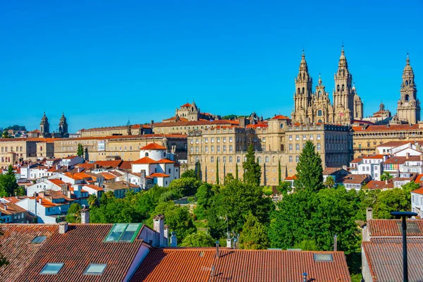 Panoráma Kilátás Nyílik Katedrális Santiago Compostela Spanyolországban — Stock Fotó