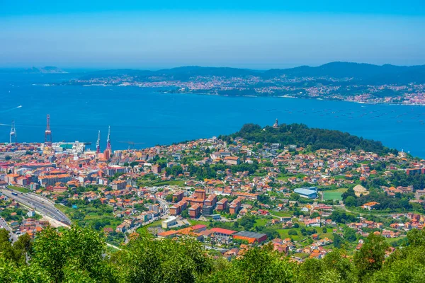 Letecký Pohled Španělské Město Vigo — Stock fotografie