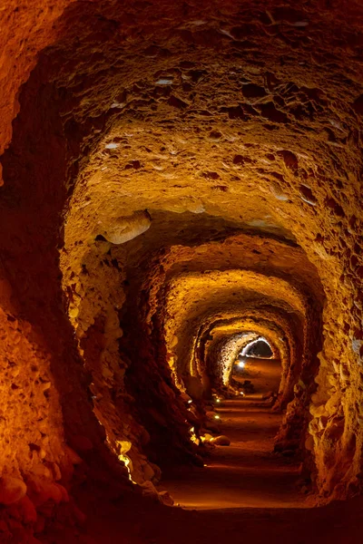 Antico Tunnel Las Medulas Antico Sito Estrazione Dell Oro Vicino — Foto Stock
